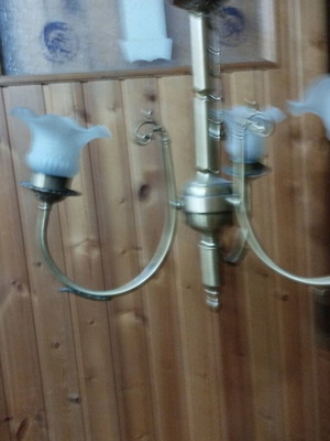 Bronze ceiling light three-light used