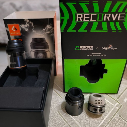 Zeus RTA and Recurve RDA vape atomizers like new