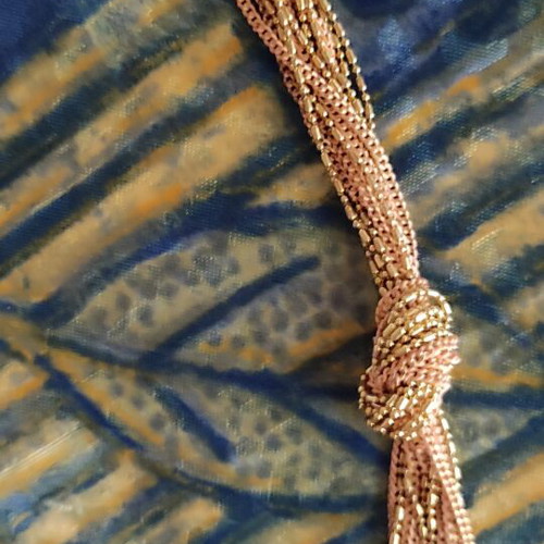 Necklace with pink and gold chains new