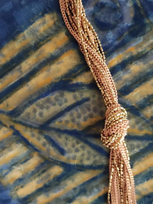 Necklace with pink and gold chains new