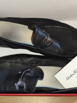 Ανδρικά loafers Salvatore Ferragamo μεταχειρισμένα, μαύρα, νούμερο 43, πολύ φαρδιά