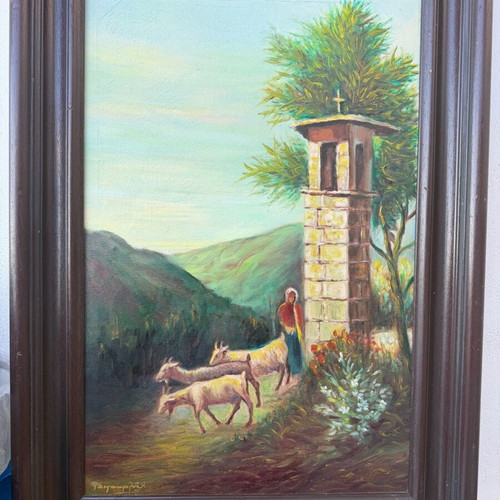 Painting by artist Skourlis used