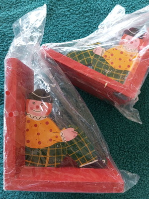 Bookends new, wooden hand-painted pair