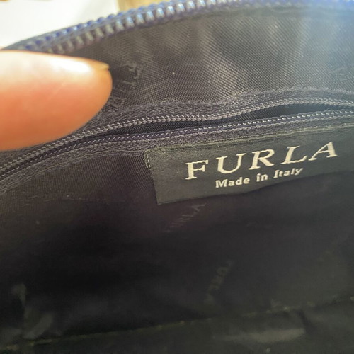 Furla shoulder bag like new, blue patent leather