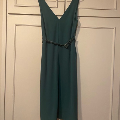 Helmi women's green crepe dress with croco belt