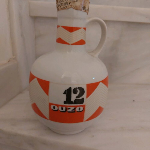 Ouzo 12 collectible new porcelain bottle