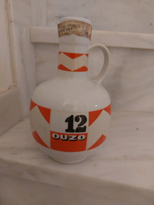 Ouzo 12 collectible new porcelain bottle