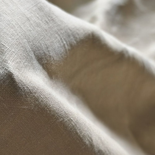 Linen and wild silk fabrics, beige and striped