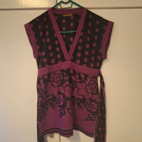 Stradivarius thin blouse with belt, like new, black multicolor, size S