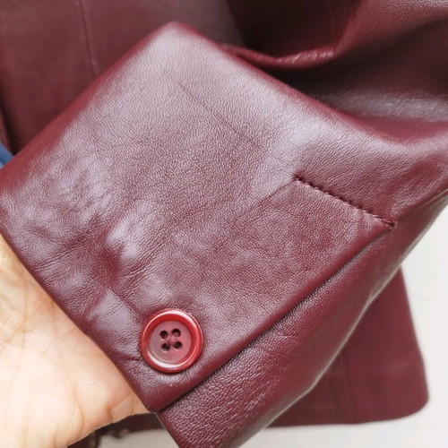 Italian leather jacket used, genuine leather, size 44