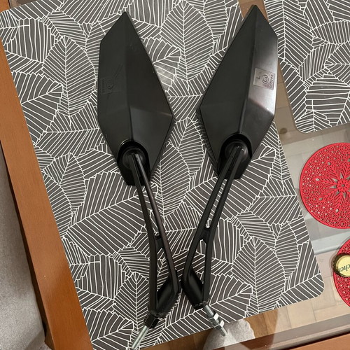 Universal motorcycle mirrors used with metal frame