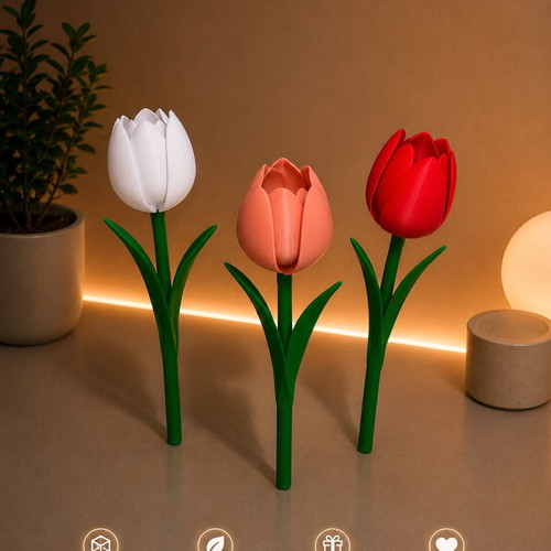 3D Printed Tulip Handmade Decor Gift