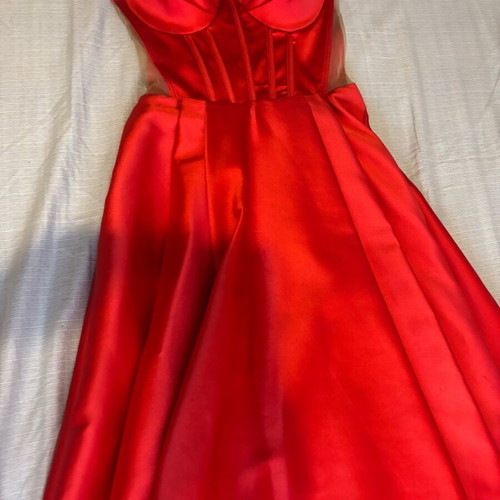 Evening dress, strapless, satin, size M / 38 / 10