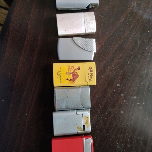 Collection of 7 used vintage metal lighters pack