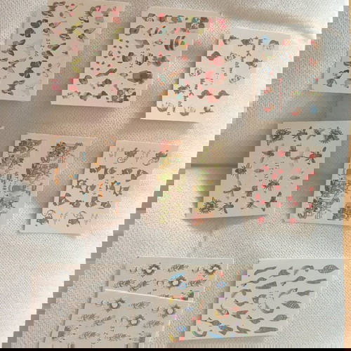 Αυτοκόλλητα νερού νυχιών καινούργια, πακέτο 9 τεμαχίων