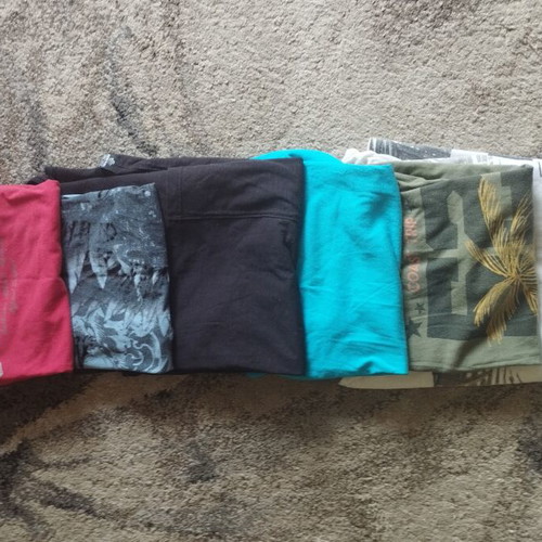 Set of 6 men's cotton T-shirts size M, multicolor brands