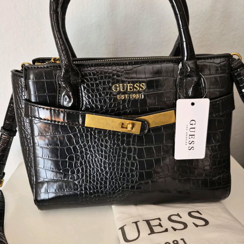 Guess shoulder bag new, black with gold details
