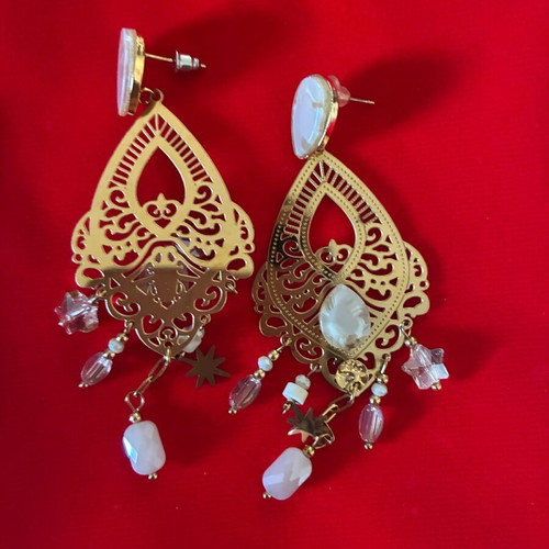 Earrings new, impressive with velvet pouch
