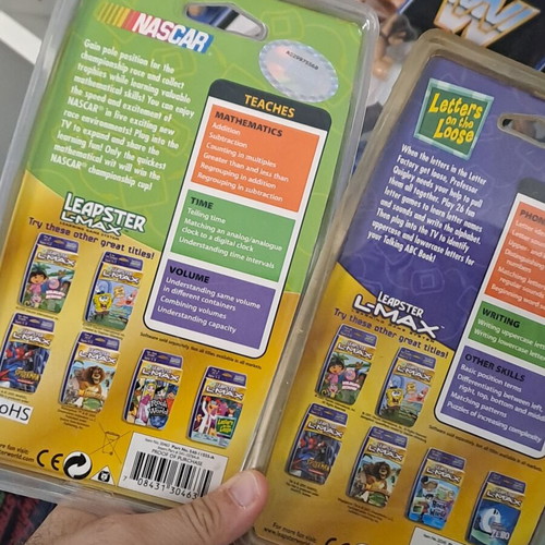 Leapster L-MAX learning game system with 2 sealed games Nascar and Letters on the Loose