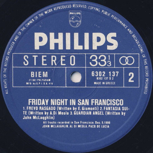 Friday Night In San Francisco record used, jazz