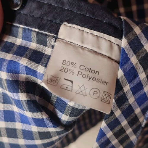 Men's checked shirt blue slim fit like new, size S