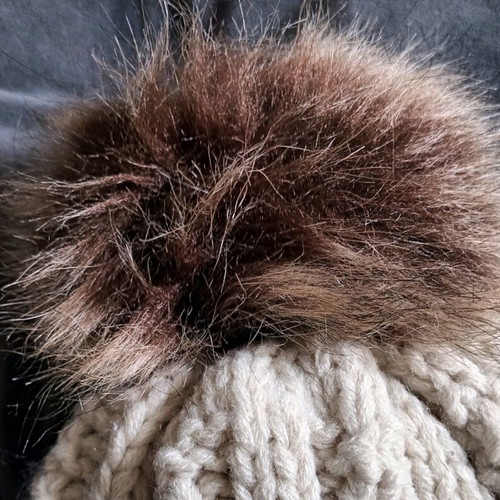 Wool hat with fur and fleece like new