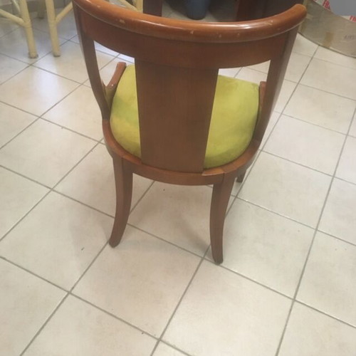 Varagkis Chair 1991 like new, beech wood, suede seat by Designers Guild
