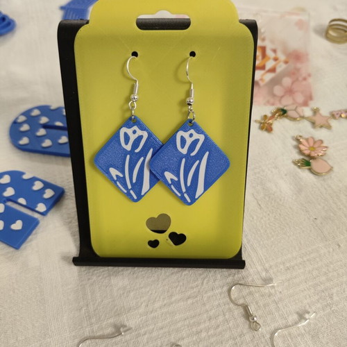 White Flowers 3DPRINTING earrings made to order