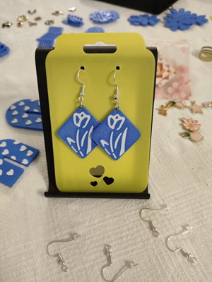 White Flowers 3DPRINTING earrings made to order