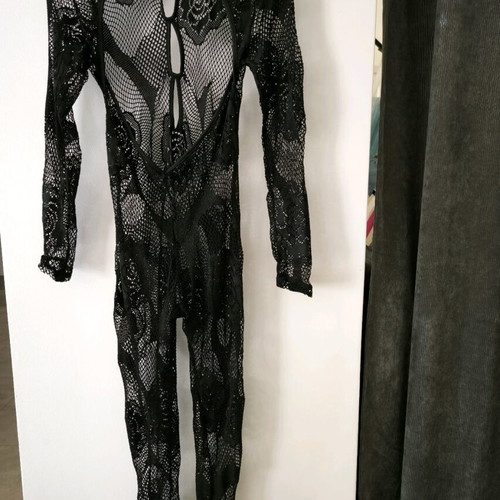 Shein lace mesh bodysuit new, red, size L