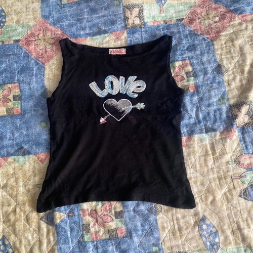 Black vintage Y2K 2000s tank top new, elastic fabric