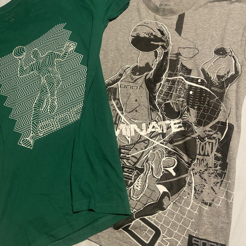 AND1 T-shirt pack, 2 pieces, small and XL, grey and green