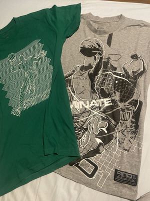 AND1 T-shirt pack, 2 pieces, small and XL, grey and green