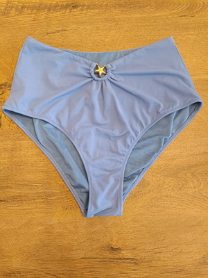 Bikini bottom high-waisted blue with star accessory Trendyol like new