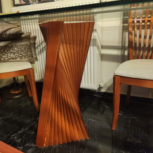 Glass dining set 6 seats like new