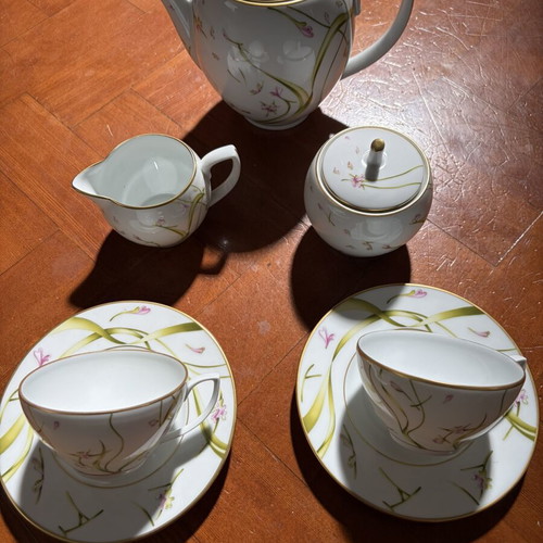 Σετ τσαγιού Limoges Amaryllis για 2, λεπτή πορσελάνη, 2002