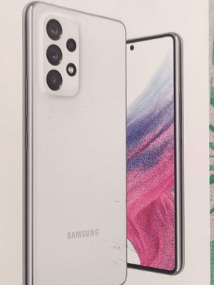 Samsung Galaxy A53 5G smartphone like new, 256GB, dual SIM, white