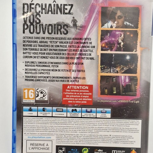 inFAMOUS First Light PS4 game, French promo disc