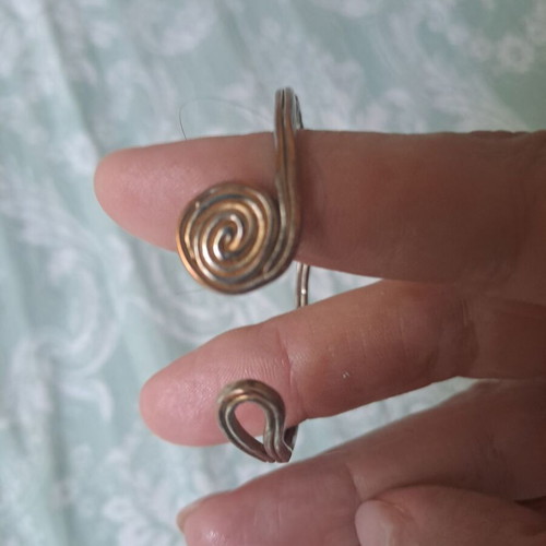 Ethnic bracelet used, silver color, small size with spiral design