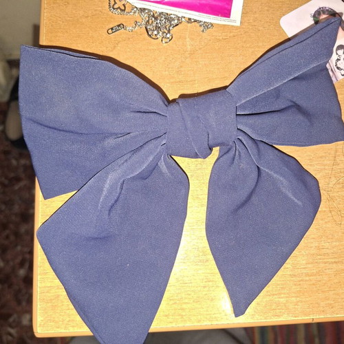 Fabric hair bow in dark blue like new
