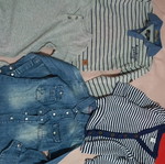 Autumn clothing set for 4-year-old boy, like new, 6 tops, wool cardigan, jean shirt