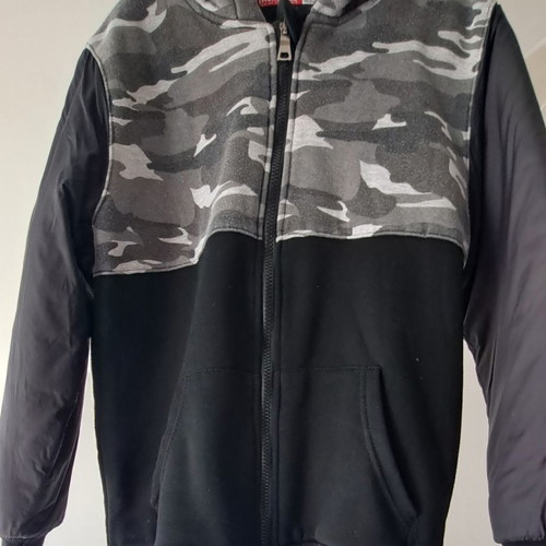 Jacket used with inner fur and military pattern, size 146 cm
