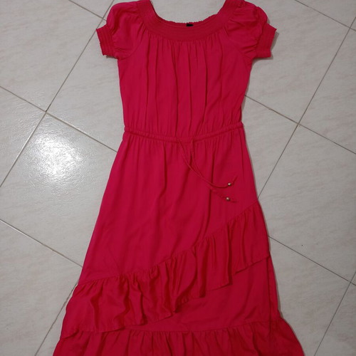 Pink Summer Dress Esmara like new, elastic waist with ruffles