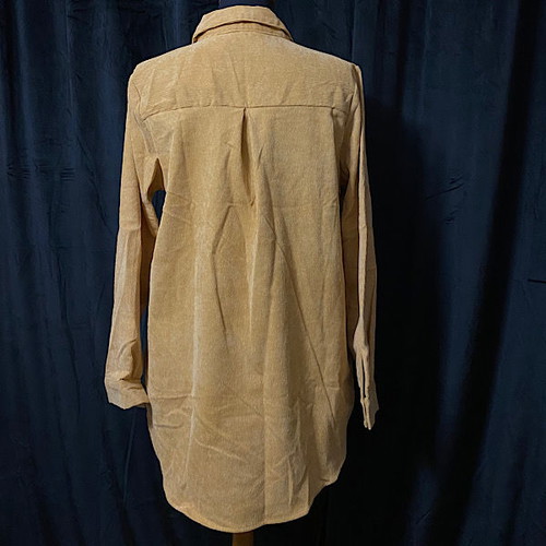 Women's long corduroy shirt new, beige