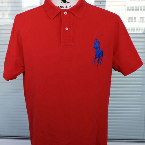 Polo Ralph Lauren Big Pony Red Polo Shirt used, Custom Fit, Men's L