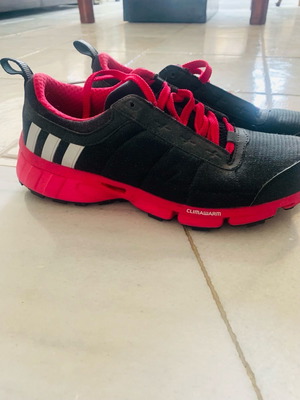 Adidas athletic shoes used, size 41 1/3, black-red