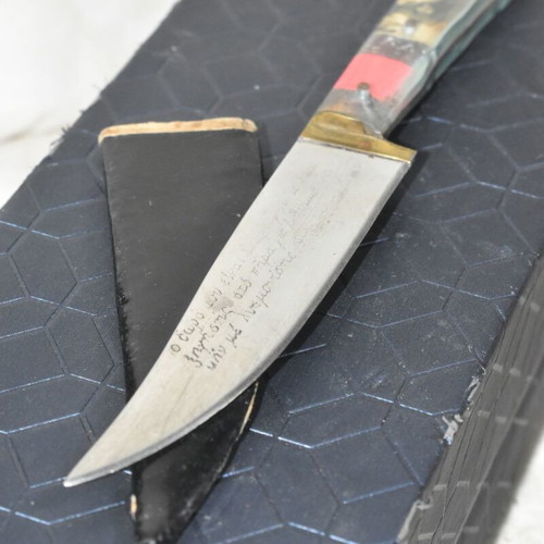 Traditional Cretan Knife with Mantinada and Decorative Handle used