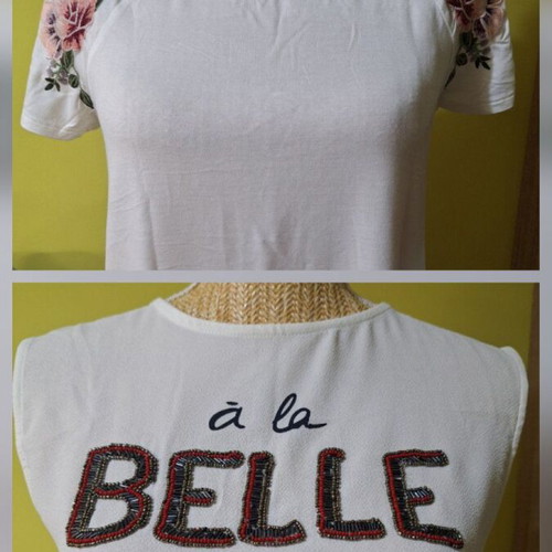 White sleeveless tops American Eagle and Sfera like new with embroidered details and cut outs