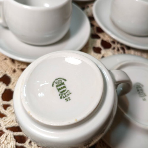 Set of 4 Vintage Ionia Porcelain Coffee Cups from 1970