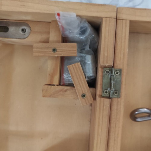 Wooden tool case for children used, realistic design